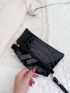 Crocodile Embossed Square Bag