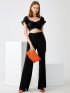 Fringe Trim Flap Straw Bag