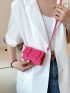 Mini Chain & Buckle Decor Flap Square Bag