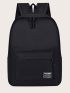 Pocket Front Design Letter Patched Detail Backpack