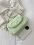Embossed Detail Flap Square Bag