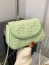 Embossed Detail Flap Square Bag