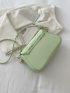 Embossed Detail Flap Square Bag
