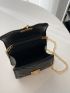 Mini Push Lock Quilted Top Handle Flap Chain Square Bag