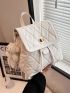 Quilted Twist Lock Flap Backpack Without Bag Charm