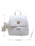 Quilted Twist Lock Flap Backpack Without Bag Charm