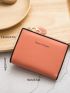Letter Graphic Contrast Piping Small Wallet