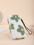 Floral Pattern Fluffy Long Wallet