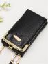 Metal Decor Kiss Lock Phone Wallet