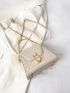Mini Crocodile Embossed Metal Lock Flap Chain Square Bag