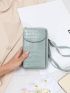 Crocodile Embossed Flap Phone Wallet