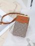 Houndstooth & Letter Graphic Kiss Lock Phone Wallet