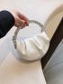 Mini Rhinestone Decor Chain Ruched Bag