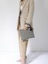 Striped Pattern Tassel Decor Clutch Bag