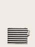 Striped Pattern Tassel Decor Clutch Bag