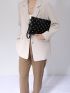 Studded Decor Quilted Clutch Bag