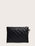 Studded Decor Quilted Clutch Bag