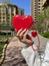 Mini Minimalist Heart Design Novelty Bag With Bag Charm