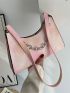 Tie Side Chain Decor Baguette Bag