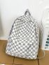 Checkered Large Capacity Functional Backpack