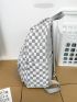 Checkered Large Capacity Functional Backpack