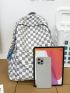 Checkered Large Capacity Functional Backpack