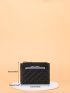 Letter Graphic Quilted Card Holder