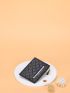 Letter Graphic Quilted Card Holder