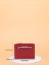 Letter Graphic Quilted Card Holder