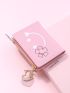 Floral Print Heart Charm Small Wallet