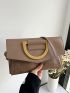 Crocodile Embossed Flap Square Bag