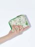 PREMIUM FLORAL GRAPHIC COLORBLOCK SMALL WALLET