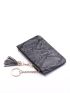 Snakeskin Print Pattern Tassel Detail Long Wallet