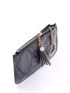 Snakeskin Print Pattern Tassel Detail Long Wallet