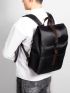 Men Buckle Decor Satchel Backpack