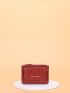 Letter Graphic Crocodile Embossed Card Holder