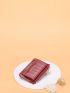 Letter Graphic Crocodile Embossed Card Holder