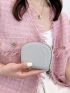 Litchi Embossed Letter Embroidery Coin Purse