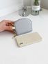 Litchi Embossed Letter Embroidery Coin Purse
