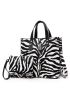 Zebra Striped Pattern Square Bag With Coin Purse
