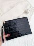 Crocodile Embossed Clutch Bag