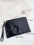 Crocodile Embossed Clutch Bag