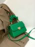 Quilted Heart Decor Flap Square Bag