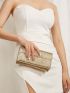Mini Glitter Chain Flap Square Bag