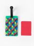 Colorblock Geometric Pattern Luggage Tag