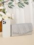 Mini Glitter Pleated & Spiked Decor Flap Square Bag