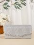Mini Glitter Pleated & Spiked Decor Flap Square Bag