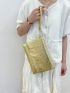 Croc Embossed Evening Bag With Wristlet