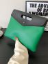 Two Tone Snap Button Flap Square Bag