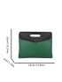 Two Tone Snap Button Flap Square Bag